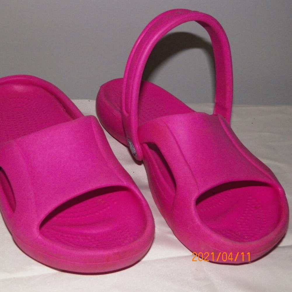 CROCS LADIES' SLIDE SANDALS WITH ADJUSTABLE STRAP SZ 6 M
